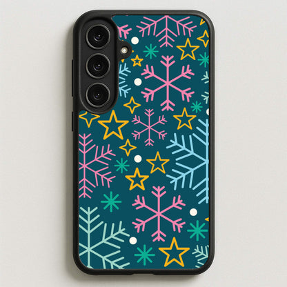 Colourful Christmas Symbols Pattern Phone Case for Galaxy S25FE