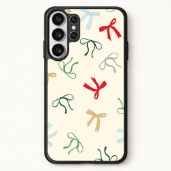 Coquette Christmas Bows Pattern Phone Case for Galaxy S26 Ultra