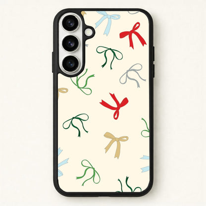 Coquette Christmas Bows Pattern Phone Case for Galaxy S26 Plus