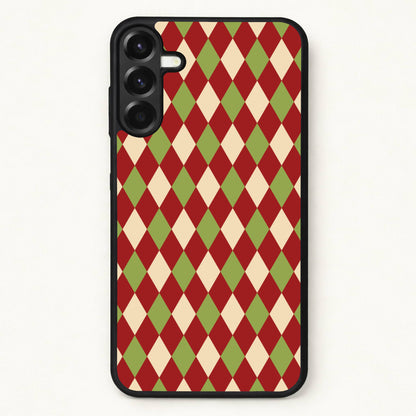 Red And Green Argyle Christmas Pattern Phone Case for Galaxy A37