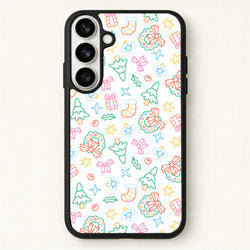 Neon Christmas Icons Pattern II Phone Case for Galaxy S26 Plus
