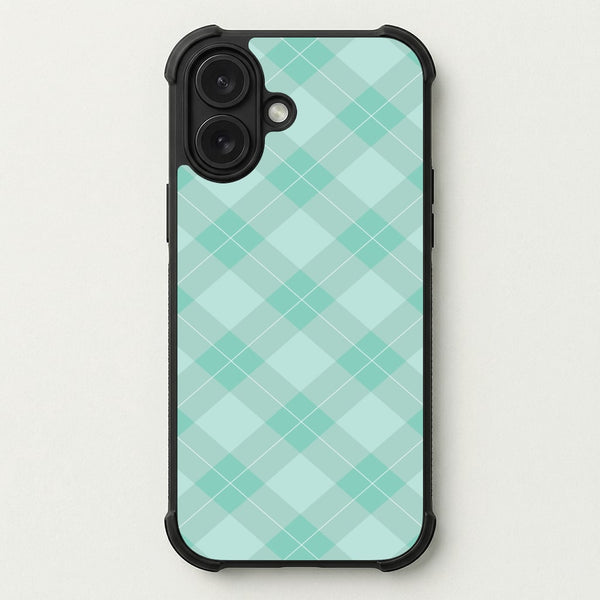 Light Cyan Tartan Christmas Pattern Phone Case — Bumper case