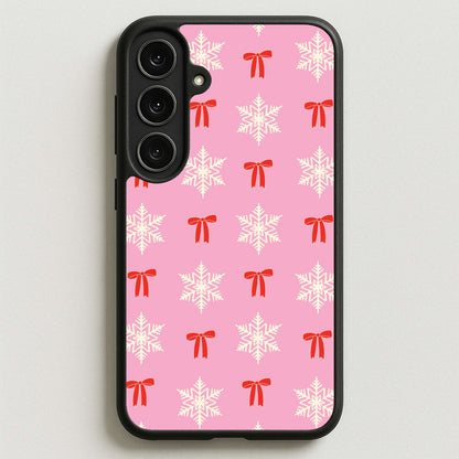 Coquette Bows And Snowflakes Pattern Phone Case for Galaxy S25FE