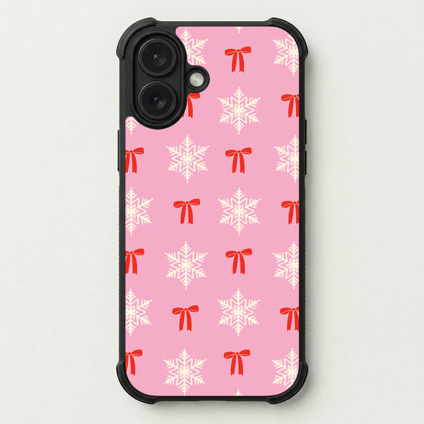 Coquette Bows And Snowflakes Pattern Phone Case — Bumper case
