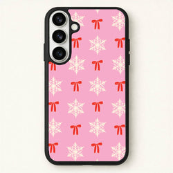Coquette Bows And Snowflakes Pattern Phone Case for Galaxy S26