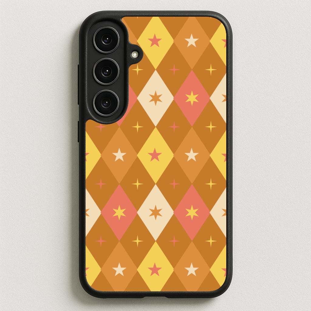 Retro Christmas Argyle Pattern Phone Case for Galaxy S25FE
