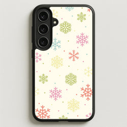 Pastel Snowflakes Pattern Phone Case for Galaxy S25FE