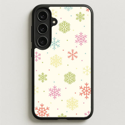 Pastel Snowflakes Pattern Phone Case for Galaxy S25FE
