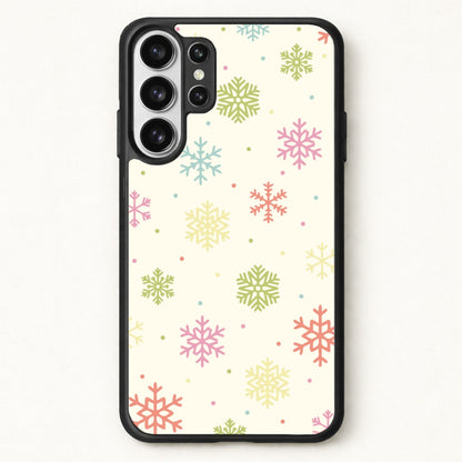 Pastel Snowflakes Pattern Phone Case for Galaxy S26 Ultra