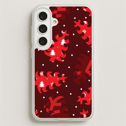 Wrapping Paper Christmas Tree Pattern Phone Case for Galaxy S25FE