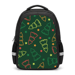 Colourful Christmas Tree Outlines Pattern Backpack