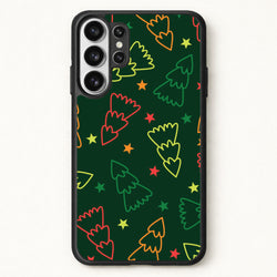 Colourful Christmas Tree Outlines Pattern Phone Case for Galaxy S26 Ultra