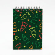 Colourful Christmas Tree Outlines Pattern Notebook 4