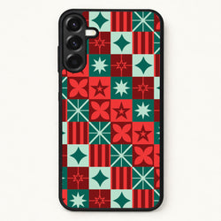 Geometric Square Christmas Pattern Phone Case for Galaxy A57