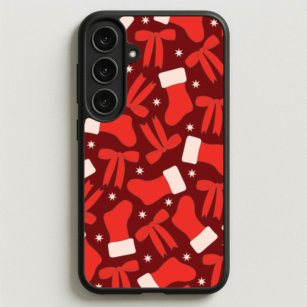 Stockings And Bows Pattern Phone Case for Galaxy S25FE