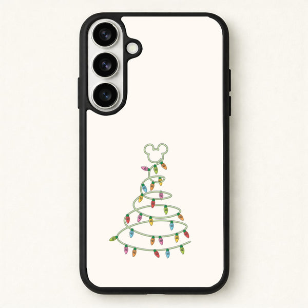 Cartoon Mouse Christmas Tree Lights Phone Case for Galaxy S26 Plus