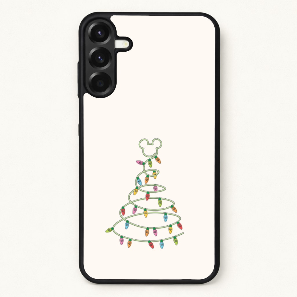 Cartoon Mouse Christmas Tree Lights Phone Case for Galaxy A57