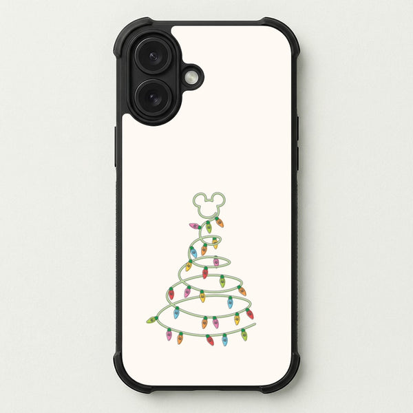 Cartoon Mouse Christmas Tree Lights Phone Case — Bumper case