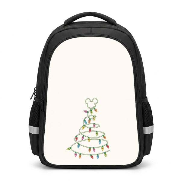 Cartoon Mouse Christmas Tree Lights Backpack