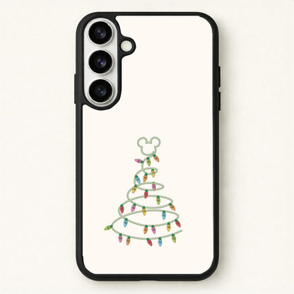 Cartoon Mouse Christmas Tree Lights Phone Case for Galaxy S26