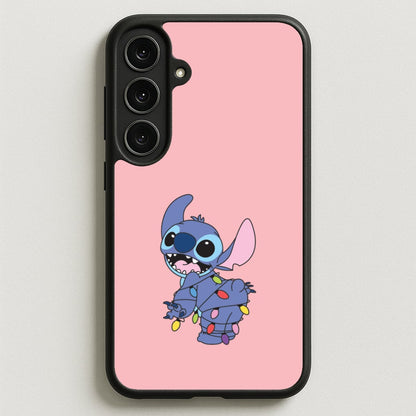 Cute Blue Alien Fairylights Phone Case for Galaxy S25FE