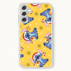 Cute Blue Alien Candycane Christmas Pattern Phone Case for Galaxy A17