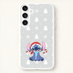 Cute Blue Alien Candycane Phone Case for Galaxy S26 Plus