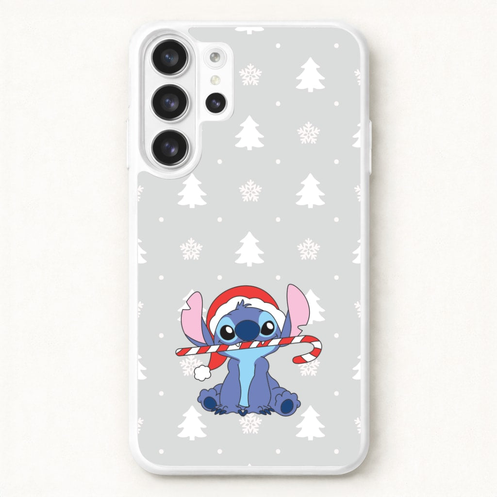 Cute Blue Alien Candycane Phone Case for Galaxy S26 Ultra
