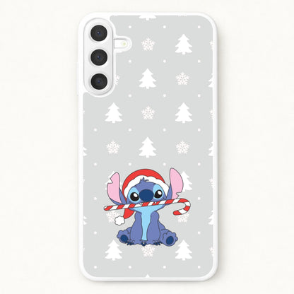 Cute Blue Alien Candycane Phone Case for Galaxy A37