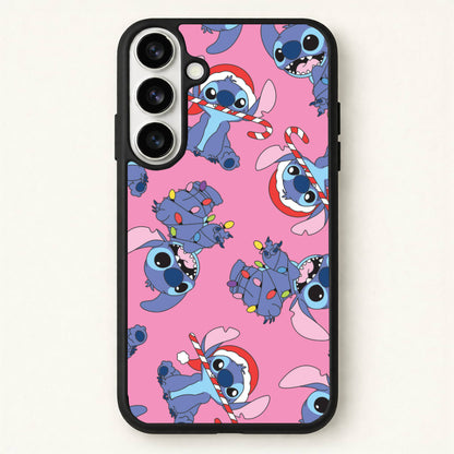 Christmas Cute Blue Alien Pattern Phone Case for Galaxy S26 Plus