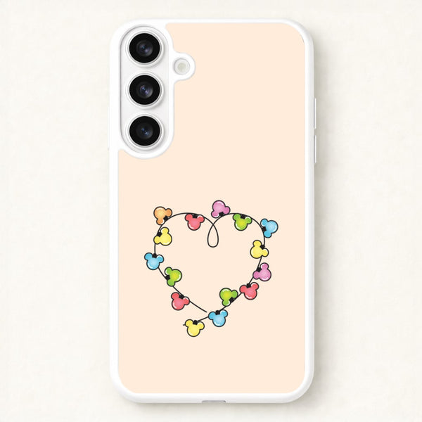 Cartoon Mouse Christmas Fairylights Heart Phone Case for Galaxy S26
