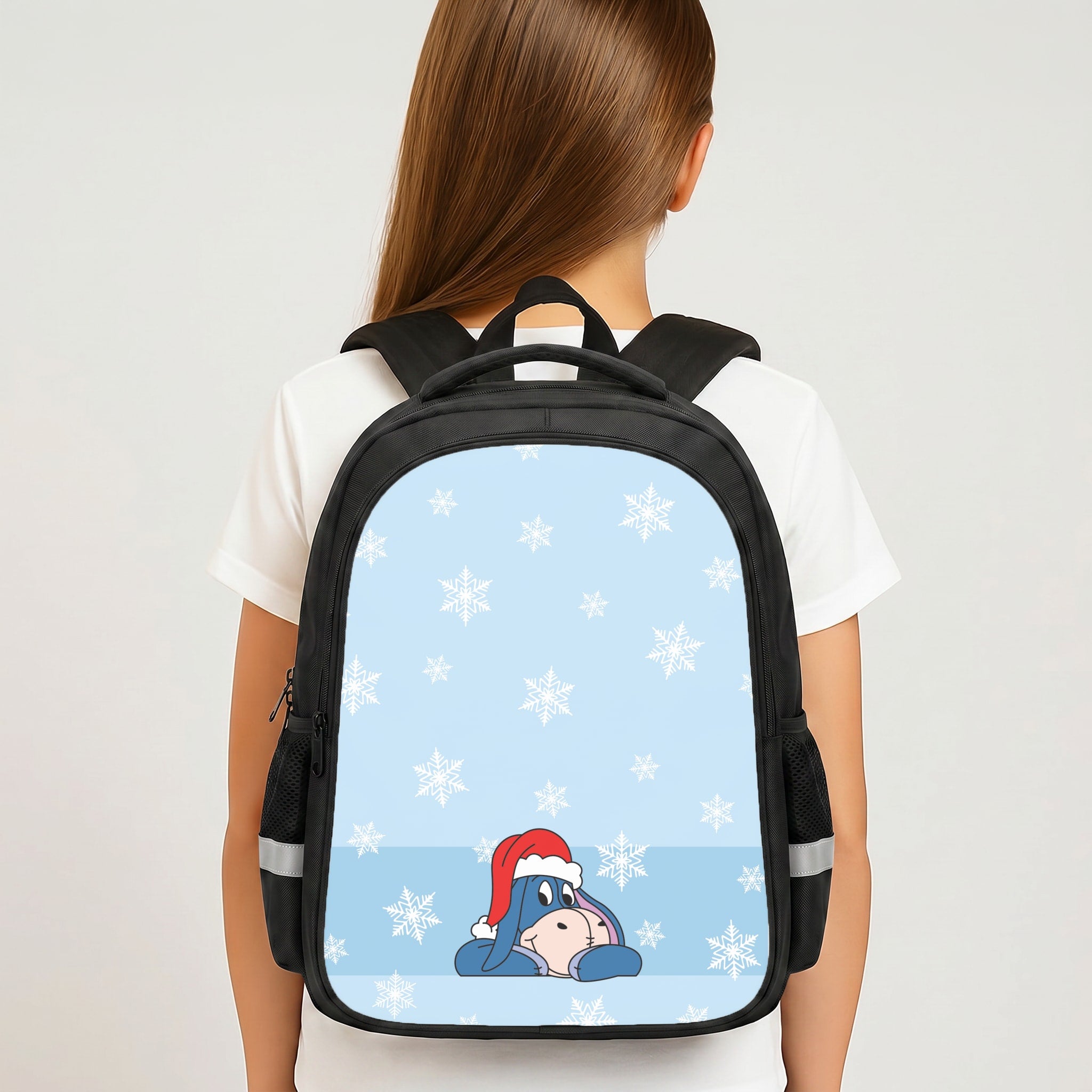 Cartoon Donkey Snowflakes Backpack
