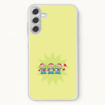 Cute Green Aliens Candycane Phone Case for Galaxy A57