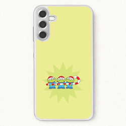 Cute Green Aliens Candycane Phone Case for Galaxy A37