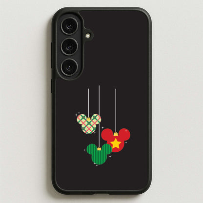 Cartoon Mouse Hanging Baubles Phone Case for Galaxy S25FE