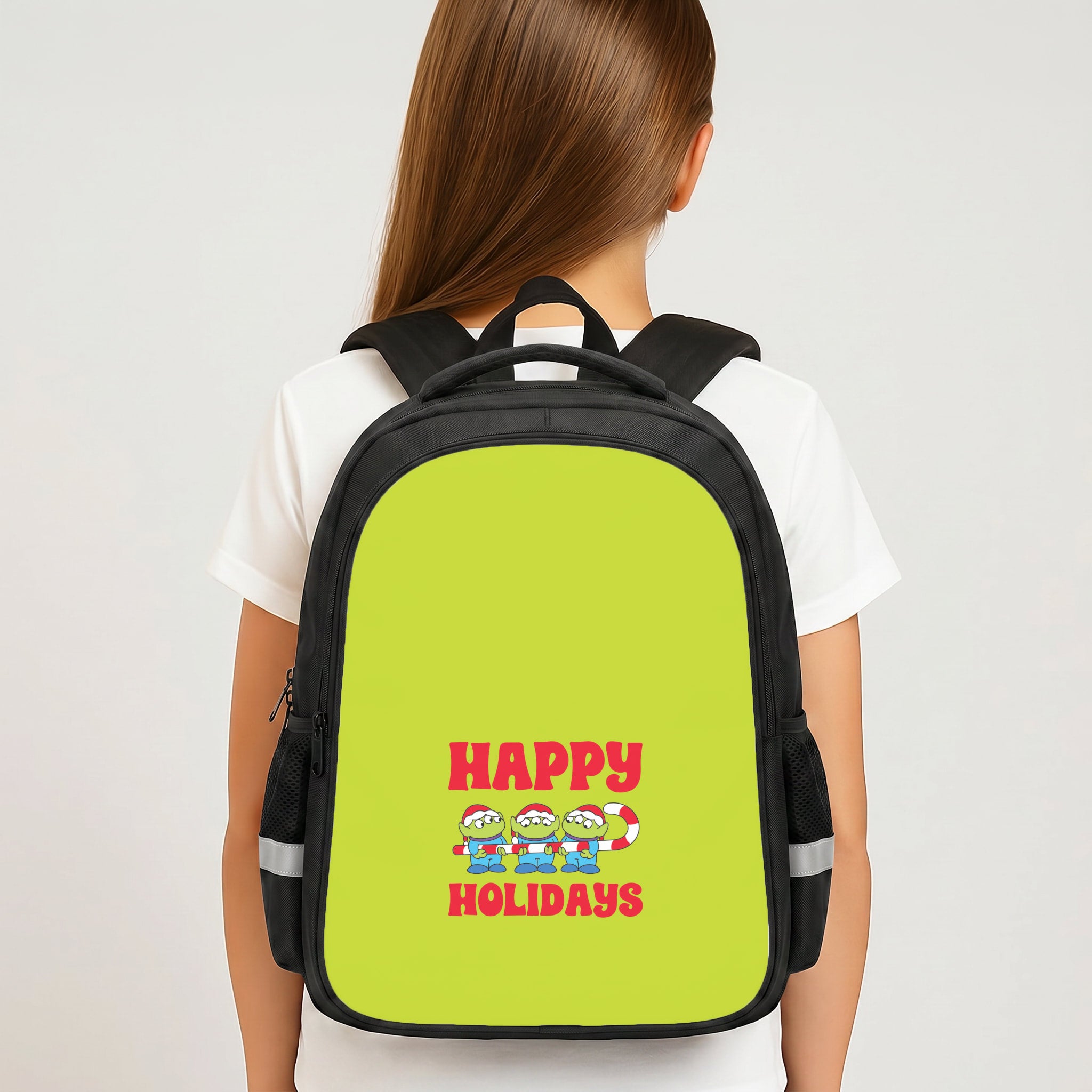 Happy Holidays Cute Green Aliens Backpack