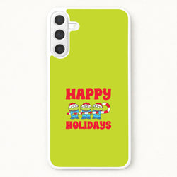 Happy Holidays Cute Green Aliens Phone Case for Galaxy A17