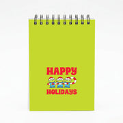 Happy Holidays Cute Green Aliens Notebook 4