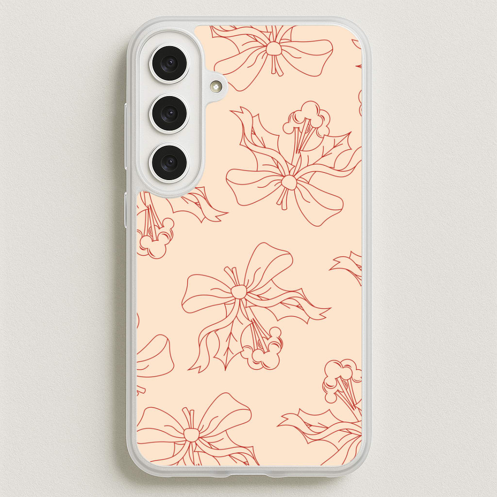 Cartoon Mouse Holly Pattern Phone Case for Galaxy S25FE