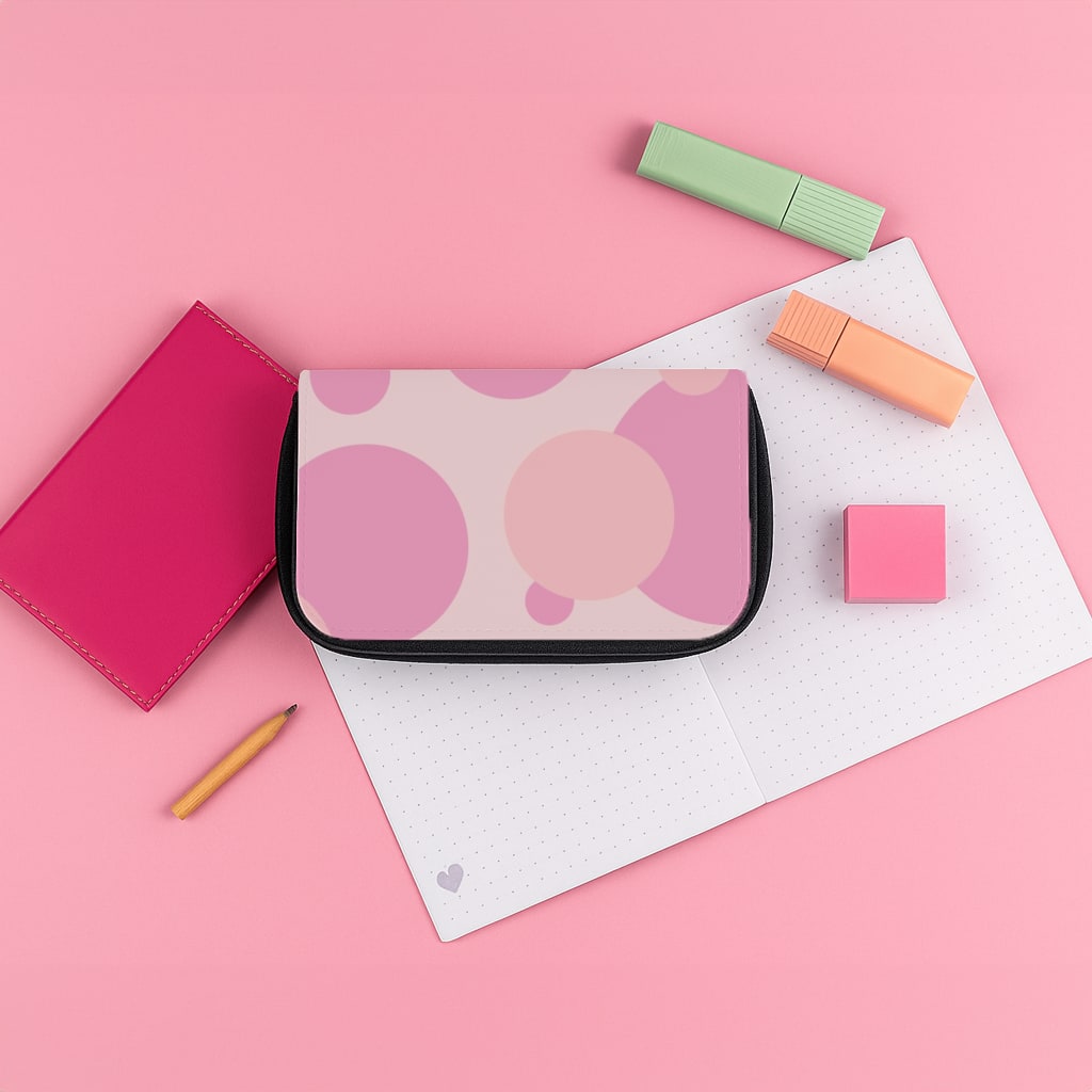 Pink Bubble Pattern  Pencil Case