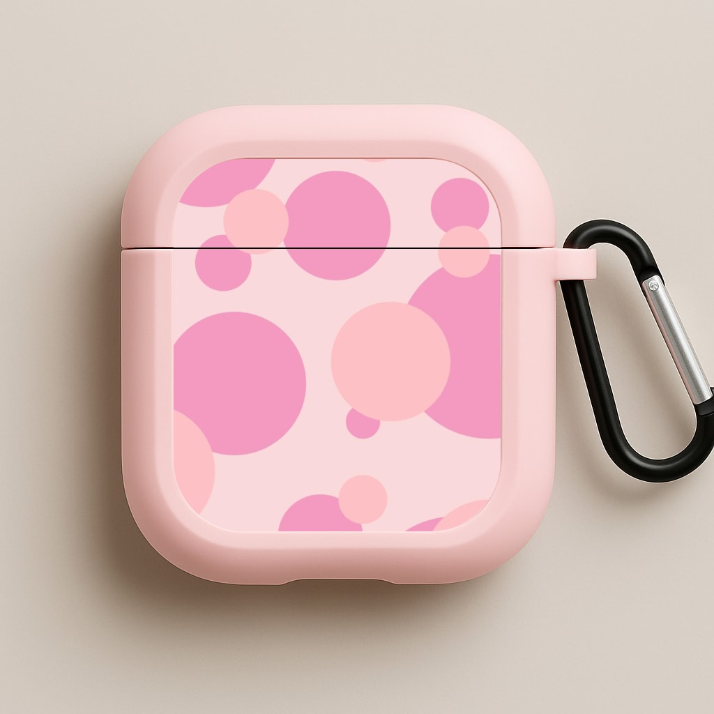 Pink Bubble Pattern  Pink AirPods Case
