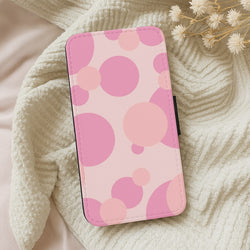 Pink Bubble Pattern  Wallet Phone Case