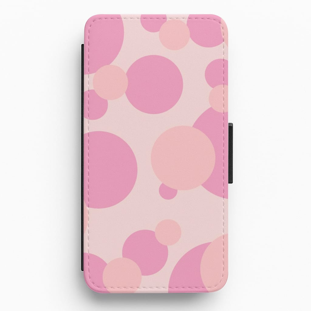 Pink Bubble Pattern Flip / Wallet Phone Case