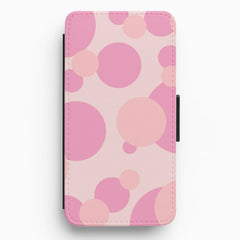 Pink Bubble Pattern Flip / Wallet Phone Case