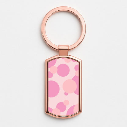 Pink Bubble Pattern  Rose Gold Keyring