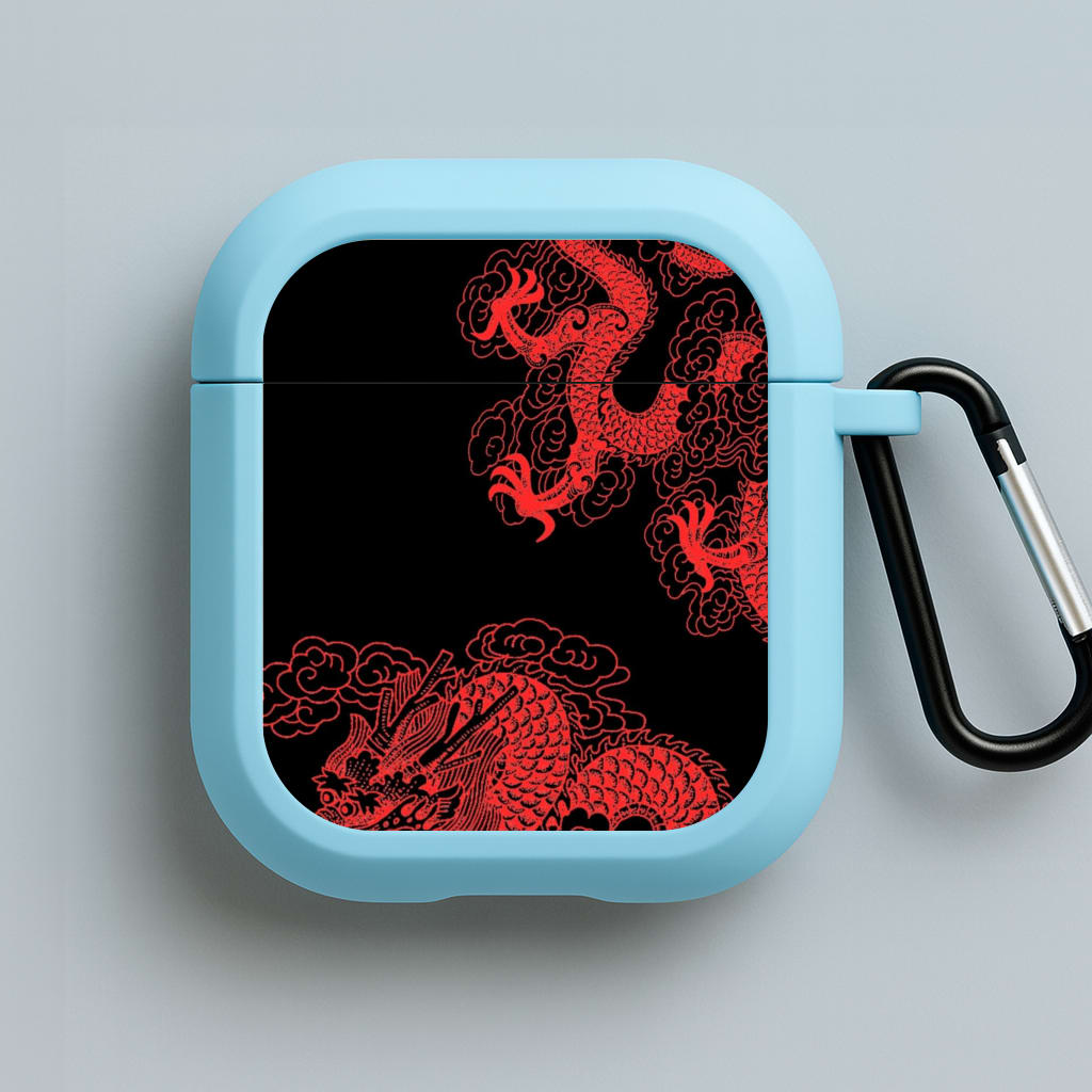 Red Dragon Blue AirPods Case