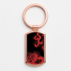 Red Dragon Rose Gold Keyring