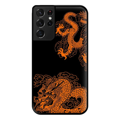 Orange Dragon Phone Case for Galaxy S21 Ultra