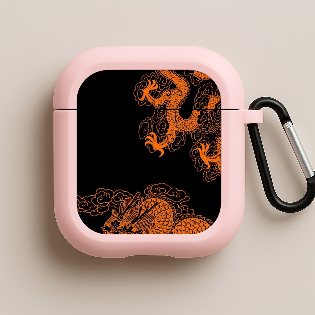 Orange Dragon Pink AirPods Case