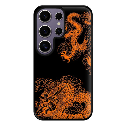 Orange Dragon Phone Case for Galaxy S25 Ultra